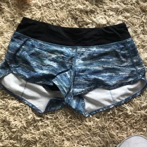 Blue and white lululemon shorts